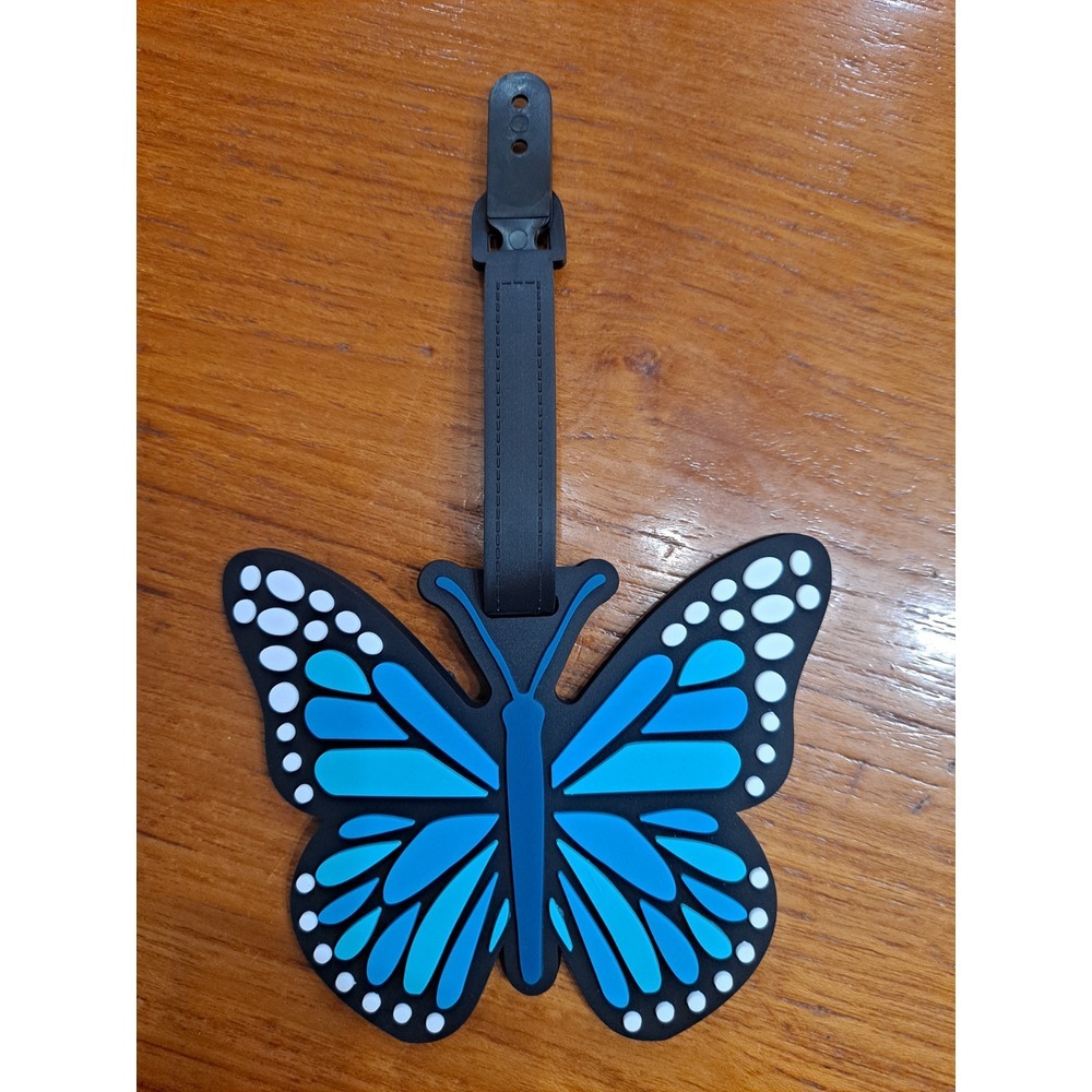 New Aqua And Blue Butterfly Travel Baggage Backpack Suitcase Luggage Tag